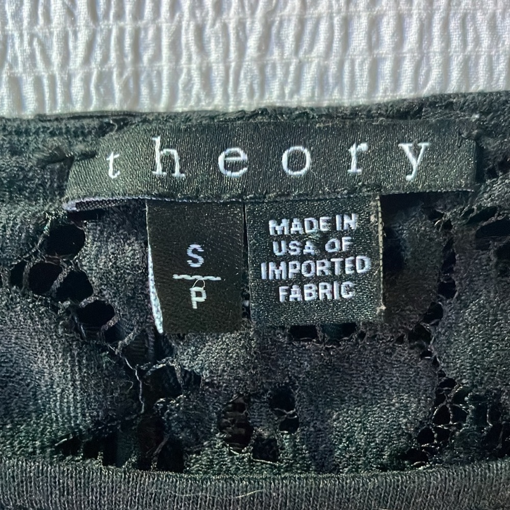 Theory Black Lace Long Sleeve Shirt- Size Small - Picture 11 of 11
